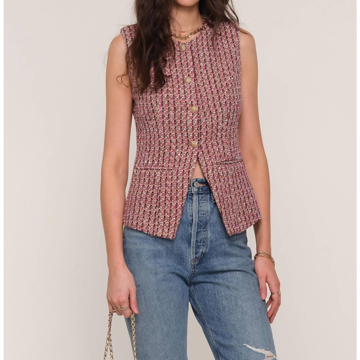 New Heartloom Chase Vest In Berry